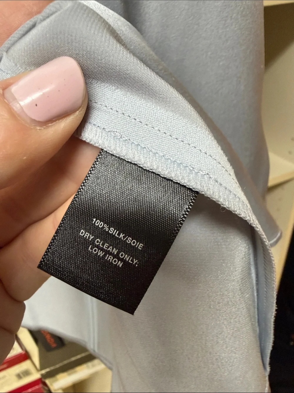 Lafayette 148 New York Silver 100% silk Button-Up Shirt - Picture 2 of 5